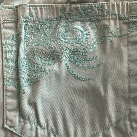 Gloria Vanderbilt Capris 16 Turquoise Green Cargo Pants Skimmer drawstring Ankle - Picture 4 of 4